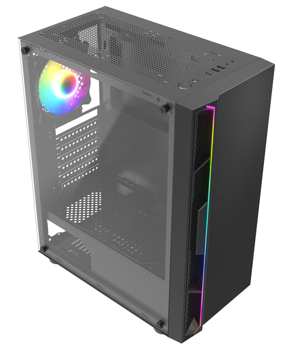 CiT Galaxy RGB Black Mid Tower Tempered Glass PC Gaming Case - CSE-GALAXY