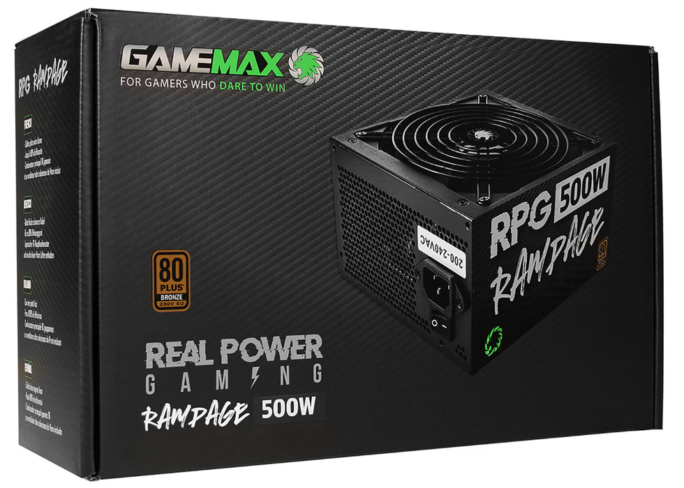 GameMax 500W RPG Rampage 80 Bronze PSU - PSU-AERO-500W/OEM